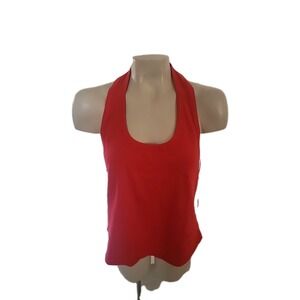 PILCRO Anthropologie Tailored Halter Top Roasted Chili Red Plus‎ Size 1X  New